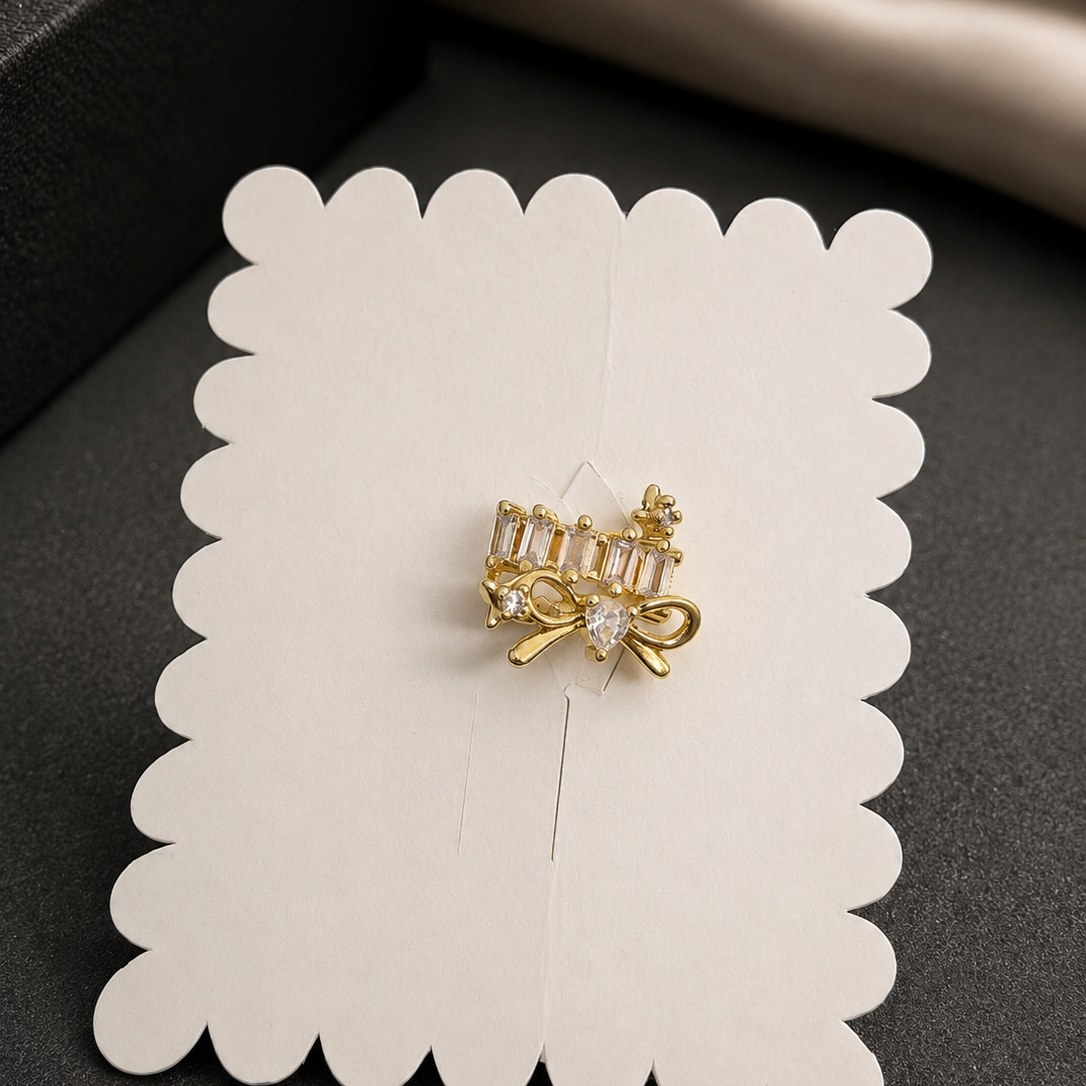 Bow Baguette Cuff Earrings