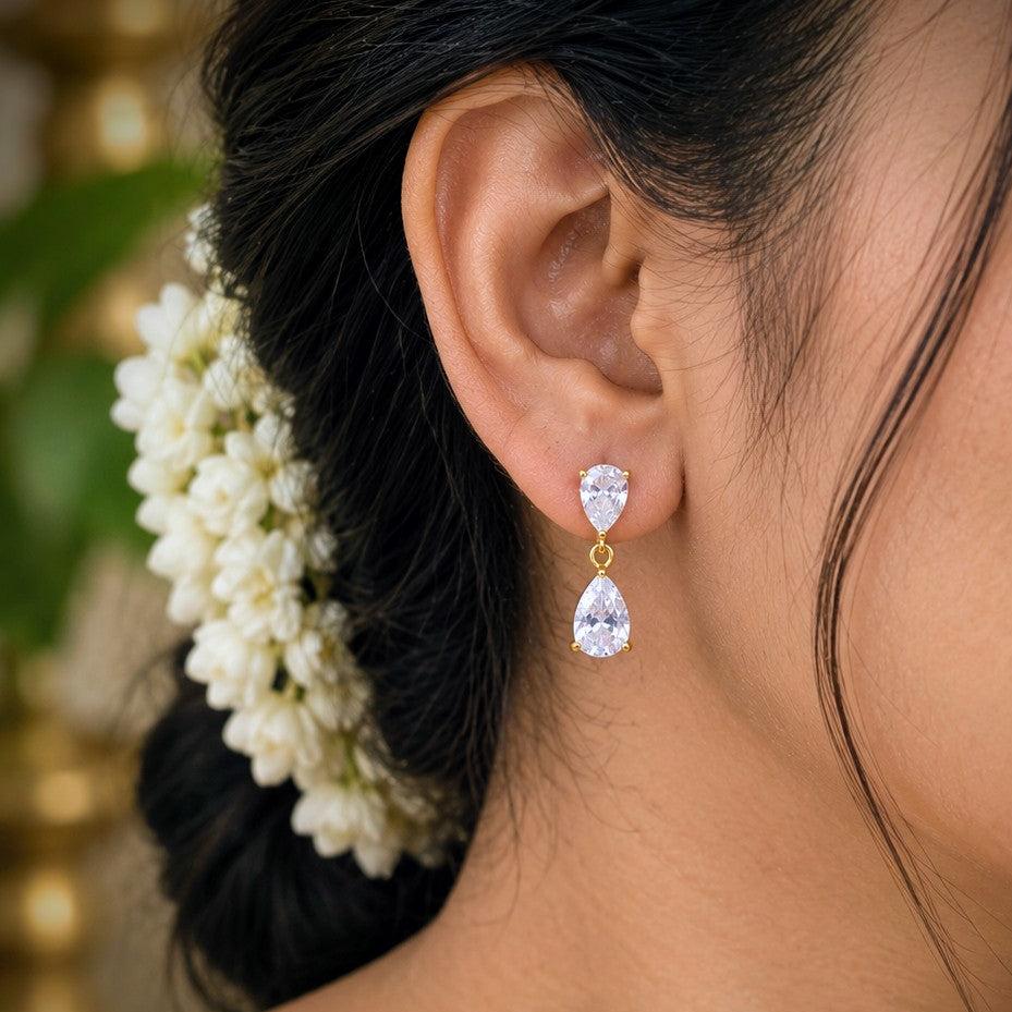 Double Teardrop Drop Earrings