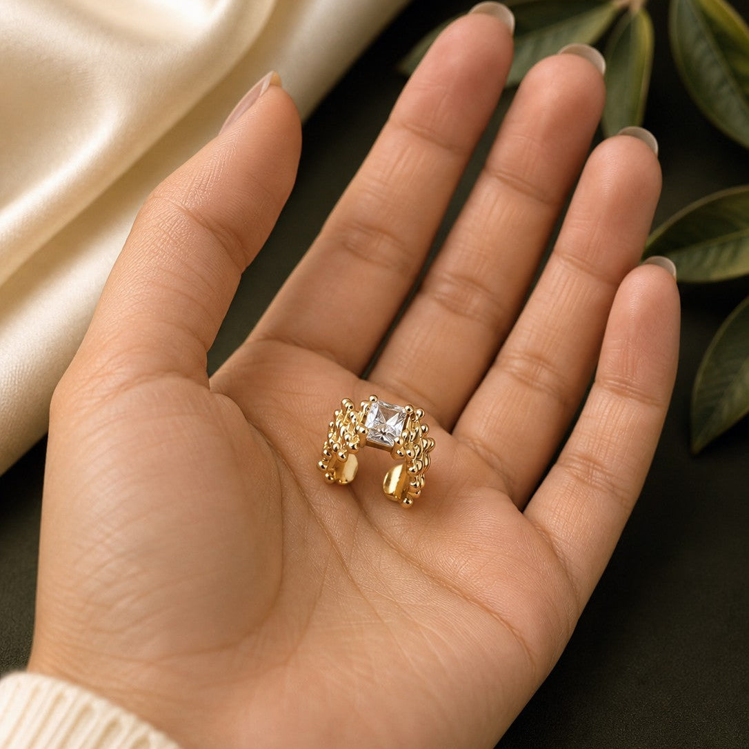 Textured CZ Cuff Earrings