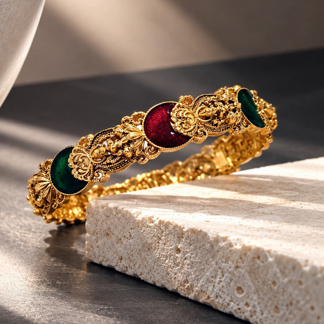 Ornate Temple Medallion Bangle