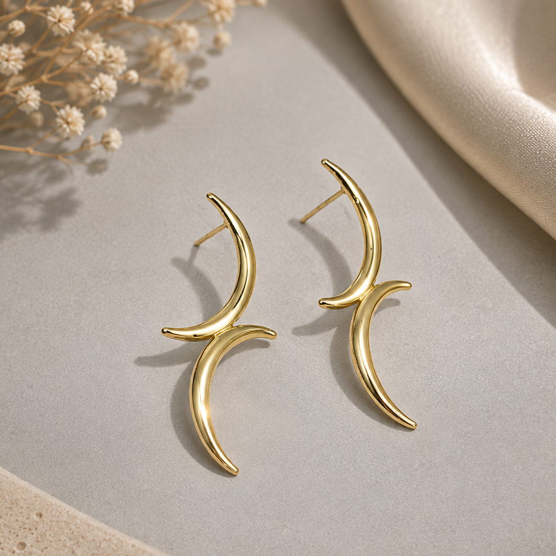 Double Crescent Earrings