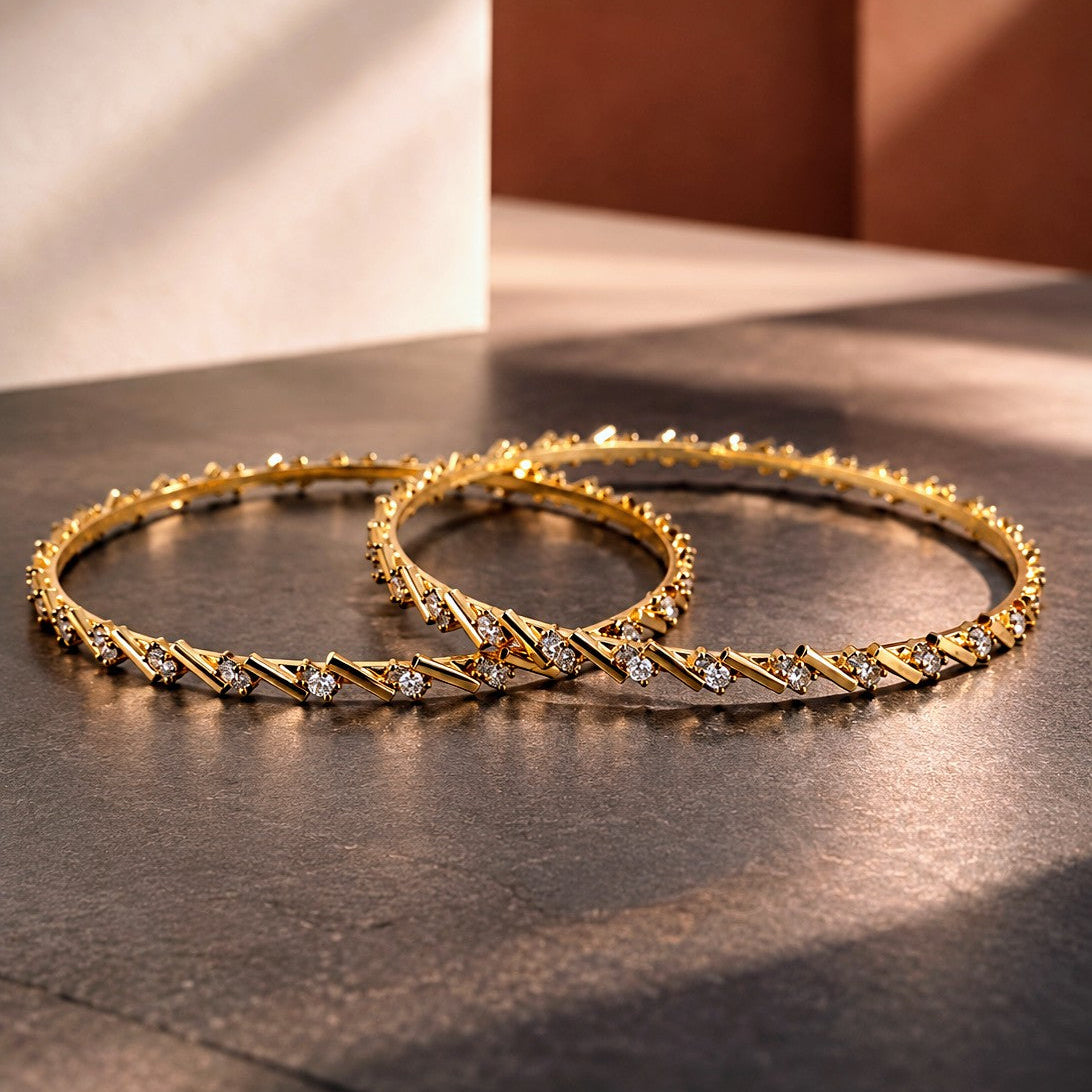 Zigzag Stone Bar Bangle