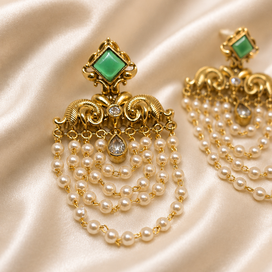 Pearl Cascade Chandelier Earrings