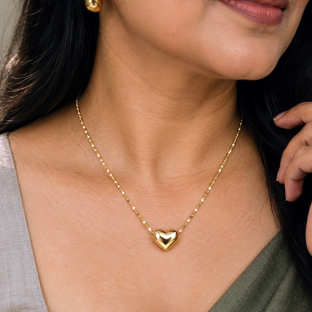 Puffy Heart Pendant Necklace