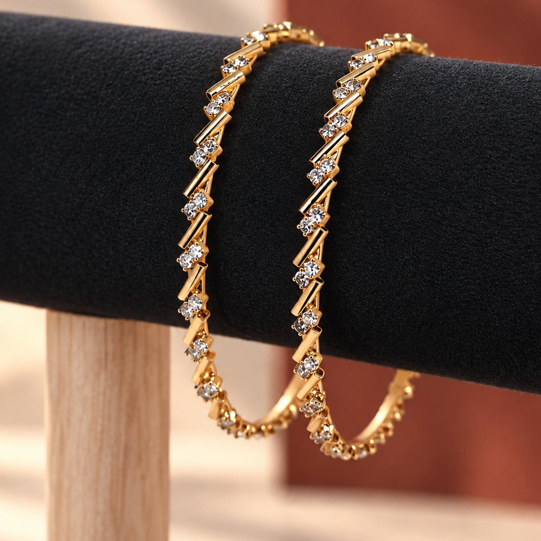 Zigzag Stone Bar Bangle