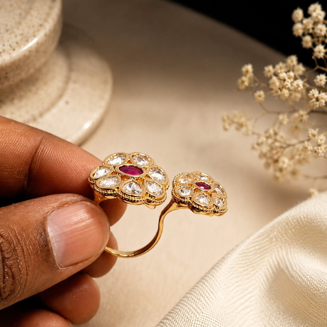 Victorian Moissanite Double Ring