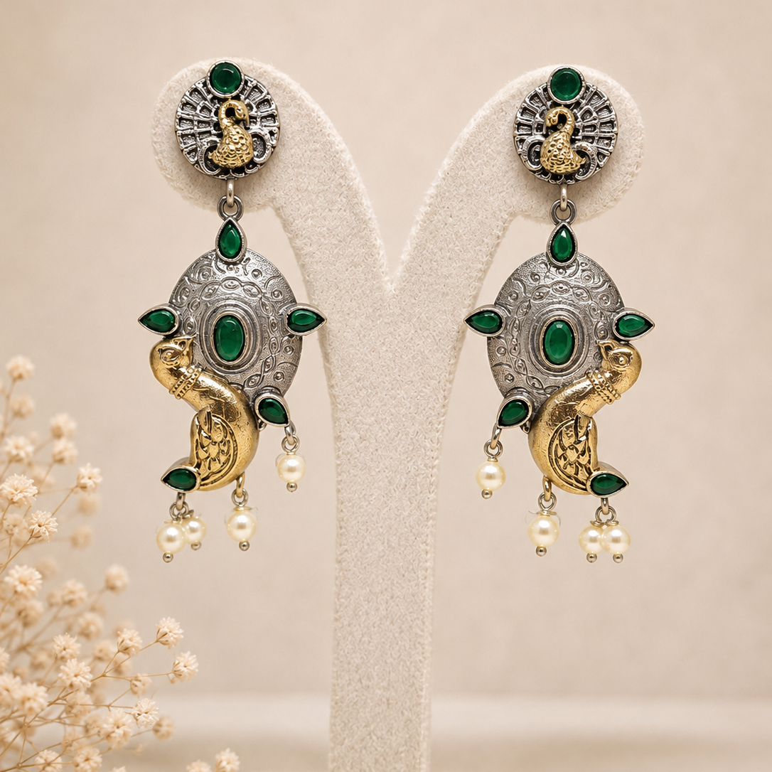 Peacock Medallion Earrings