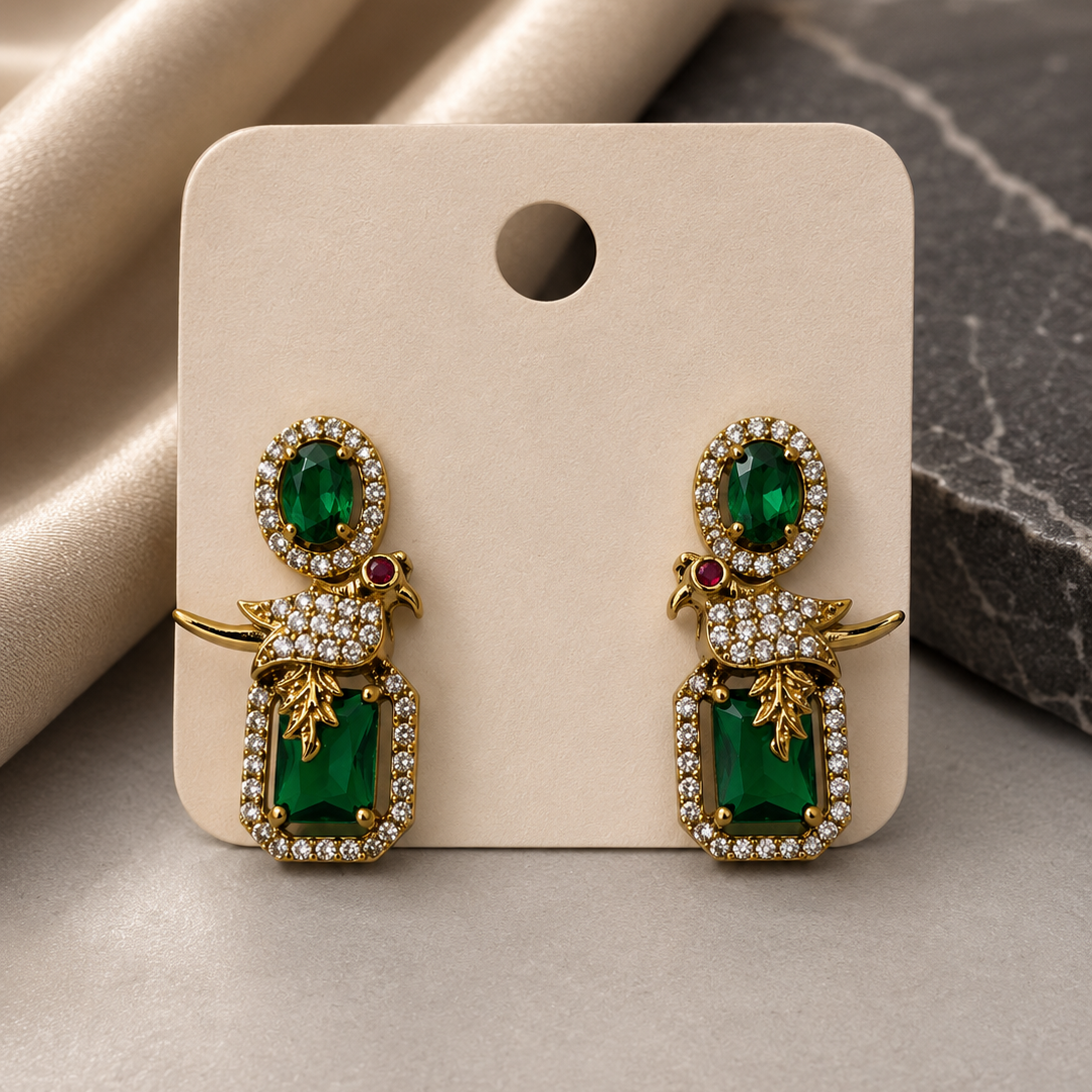 Green Stone Bird Necklace