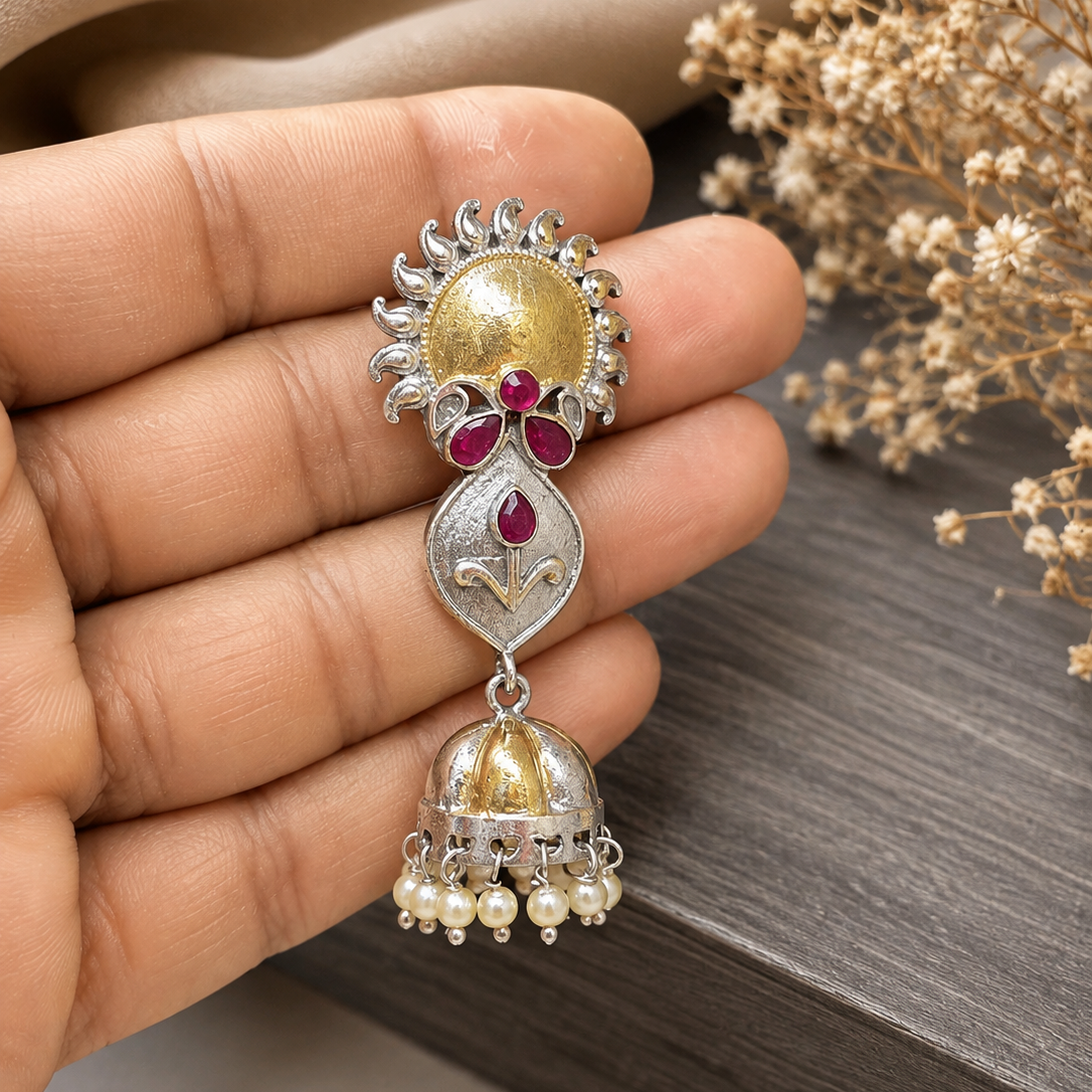 Sunburst Jhumka Earrings