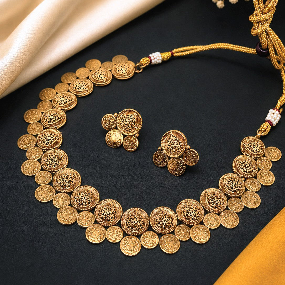 Paisley Coin Filigree Necklace Set