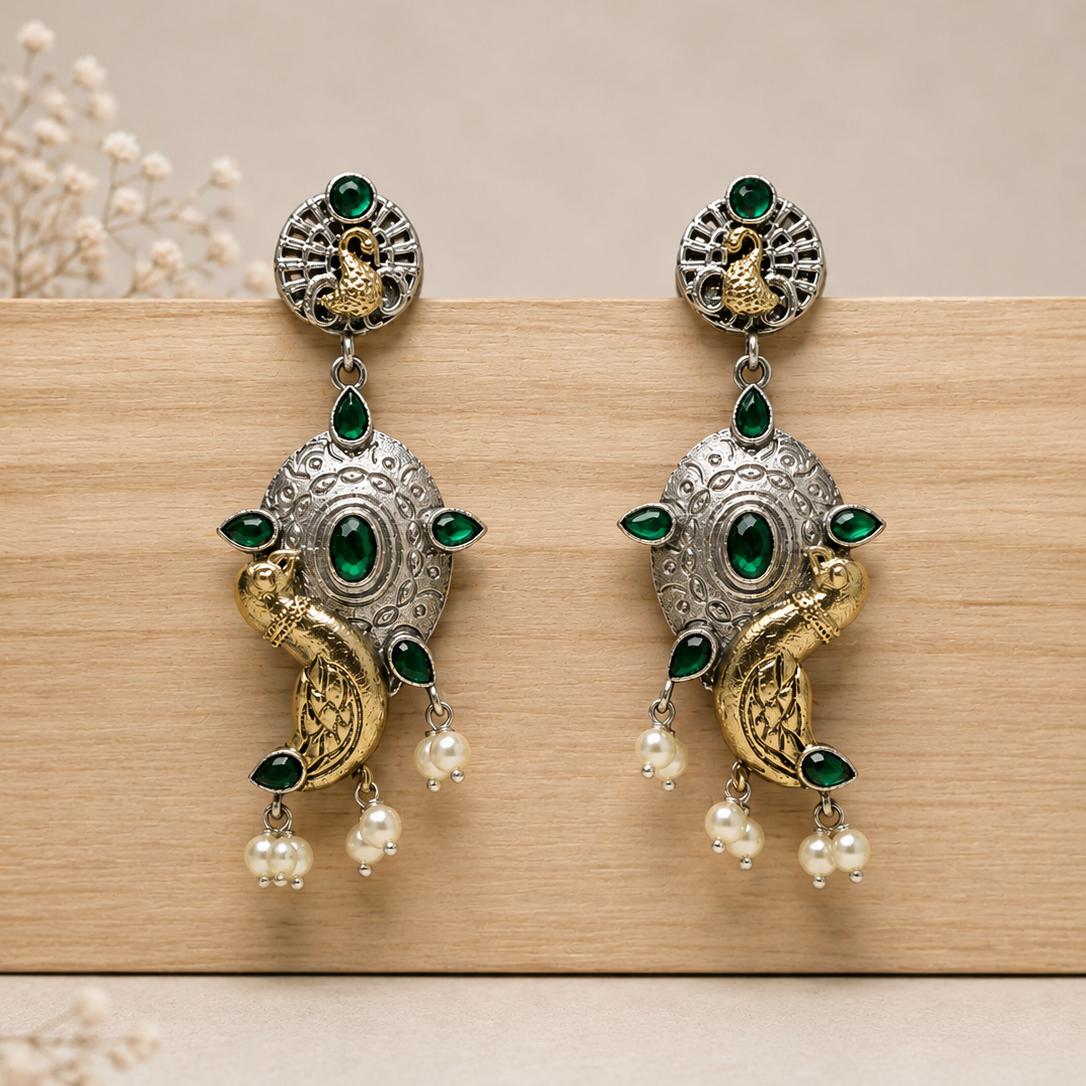 Peacock Medallion Earrings