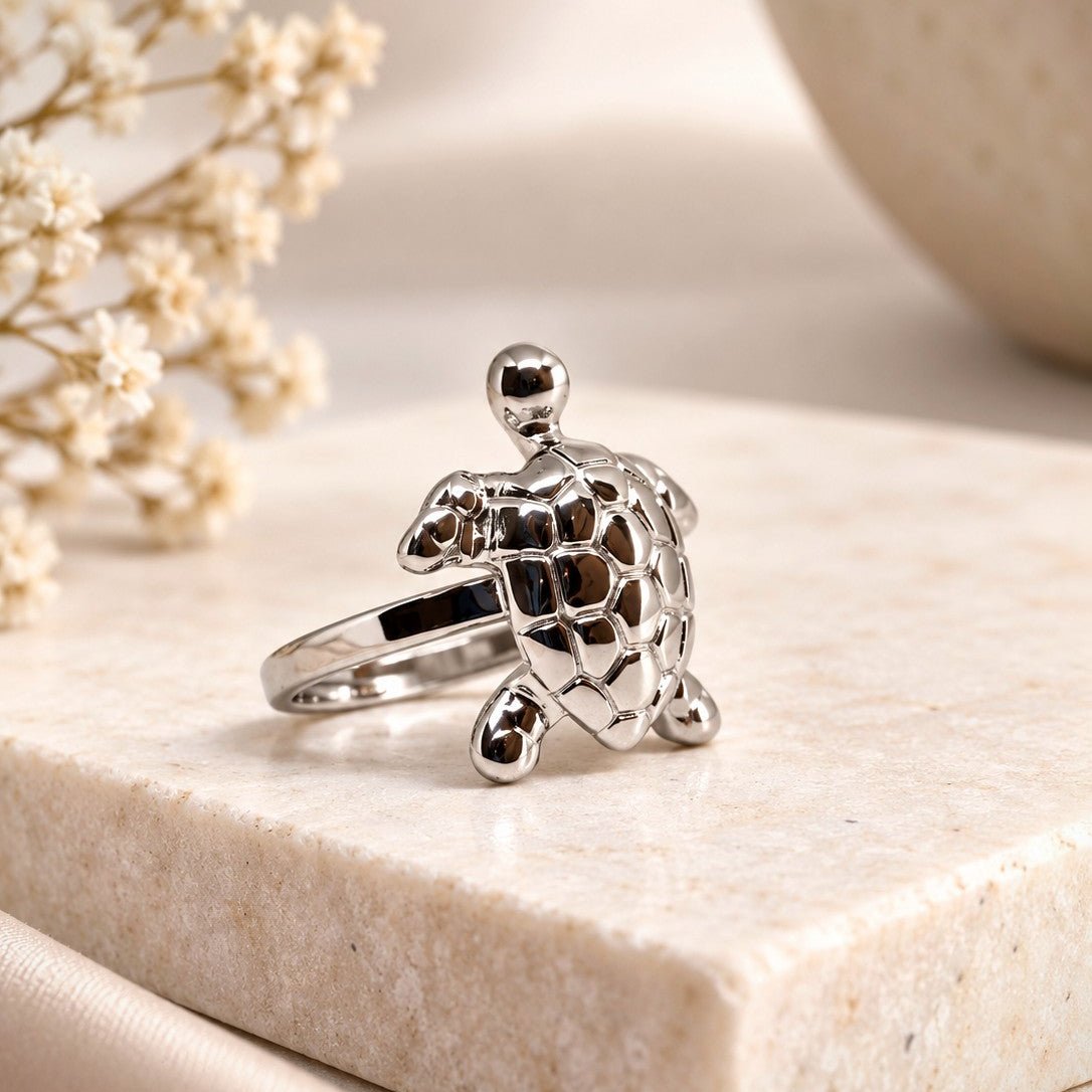 Textured Shell Turtle Ring