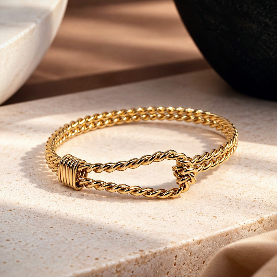 Twisted Knot Chain Cuff