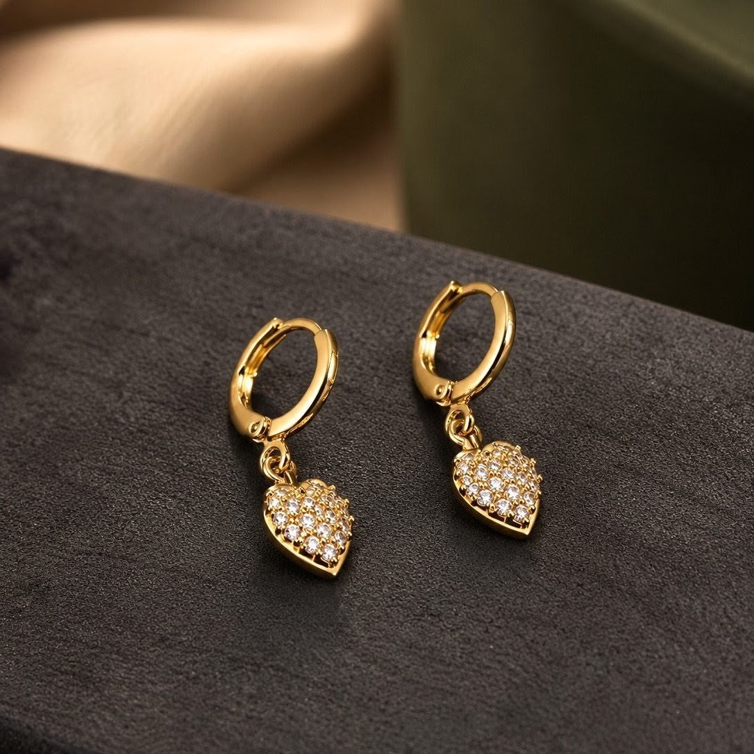 Pavé Strawberry Huggies Drop Earrings