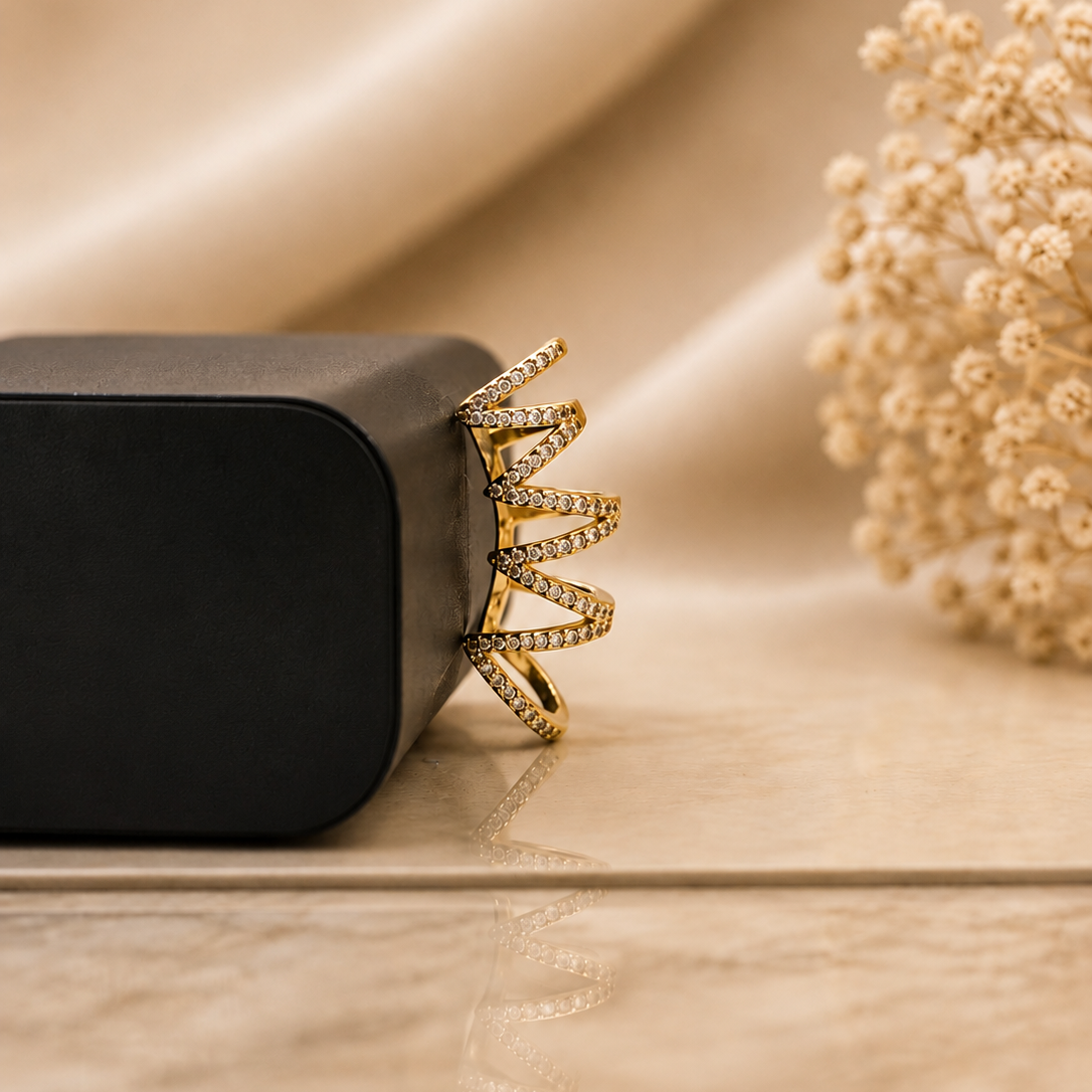 Zigzag Crown Cuff Earrings