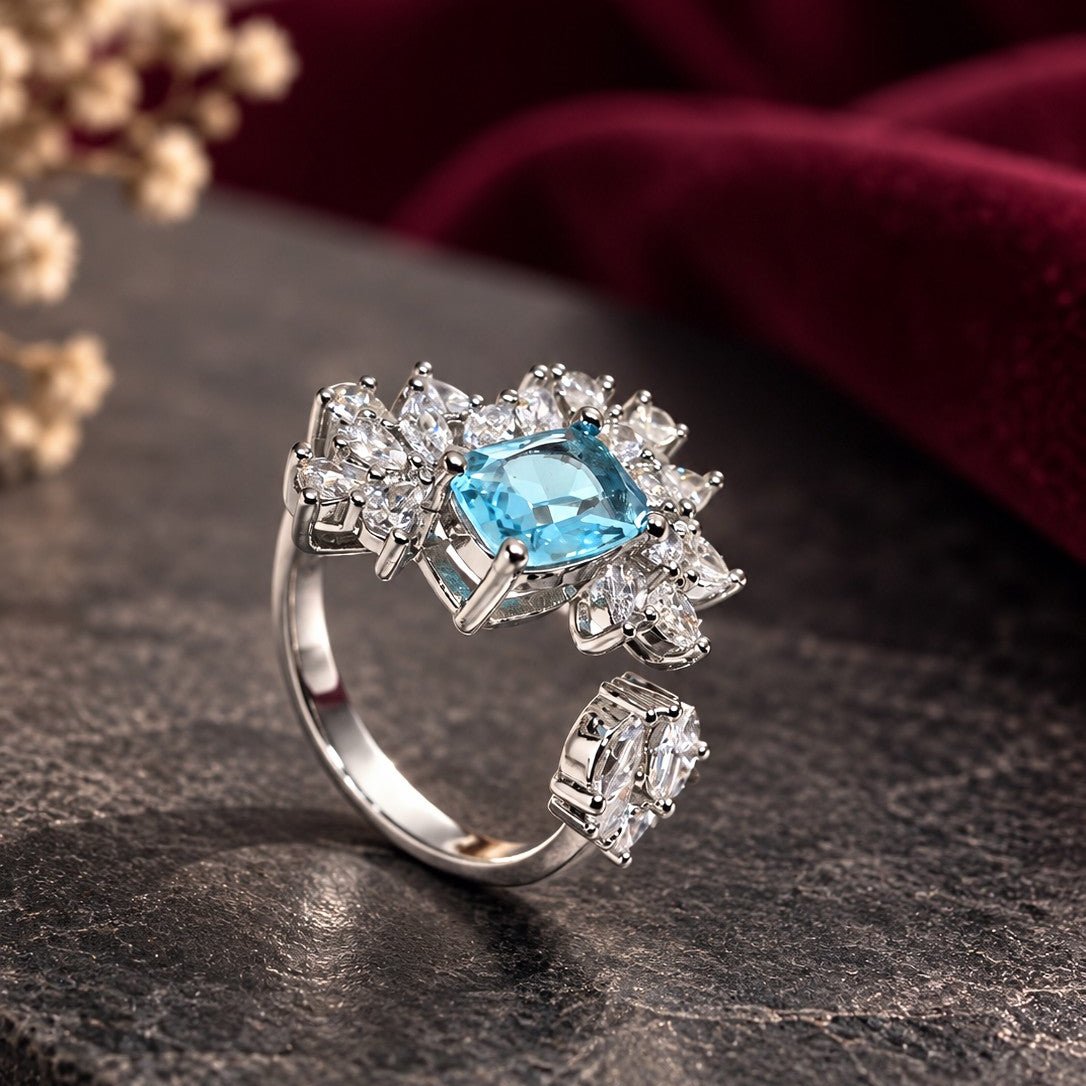 Cushion Cut Cluster Ring