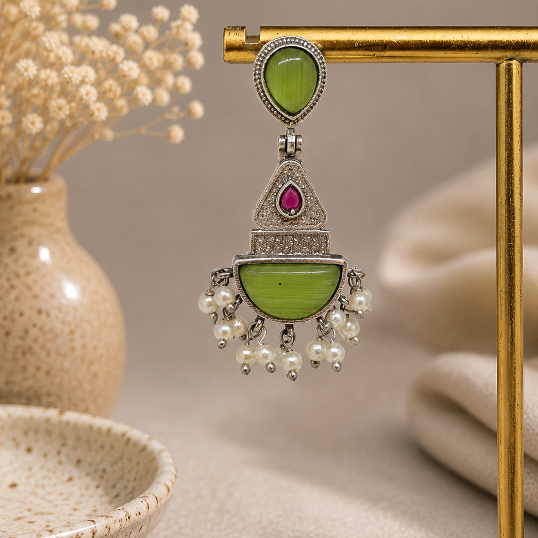 Green Cascade Earrings