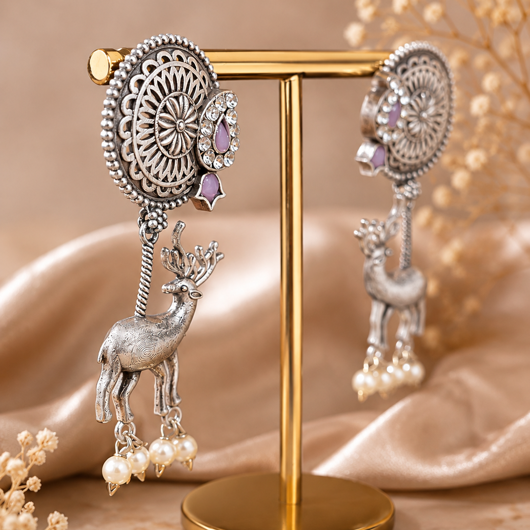 Stag Medallion Earrings