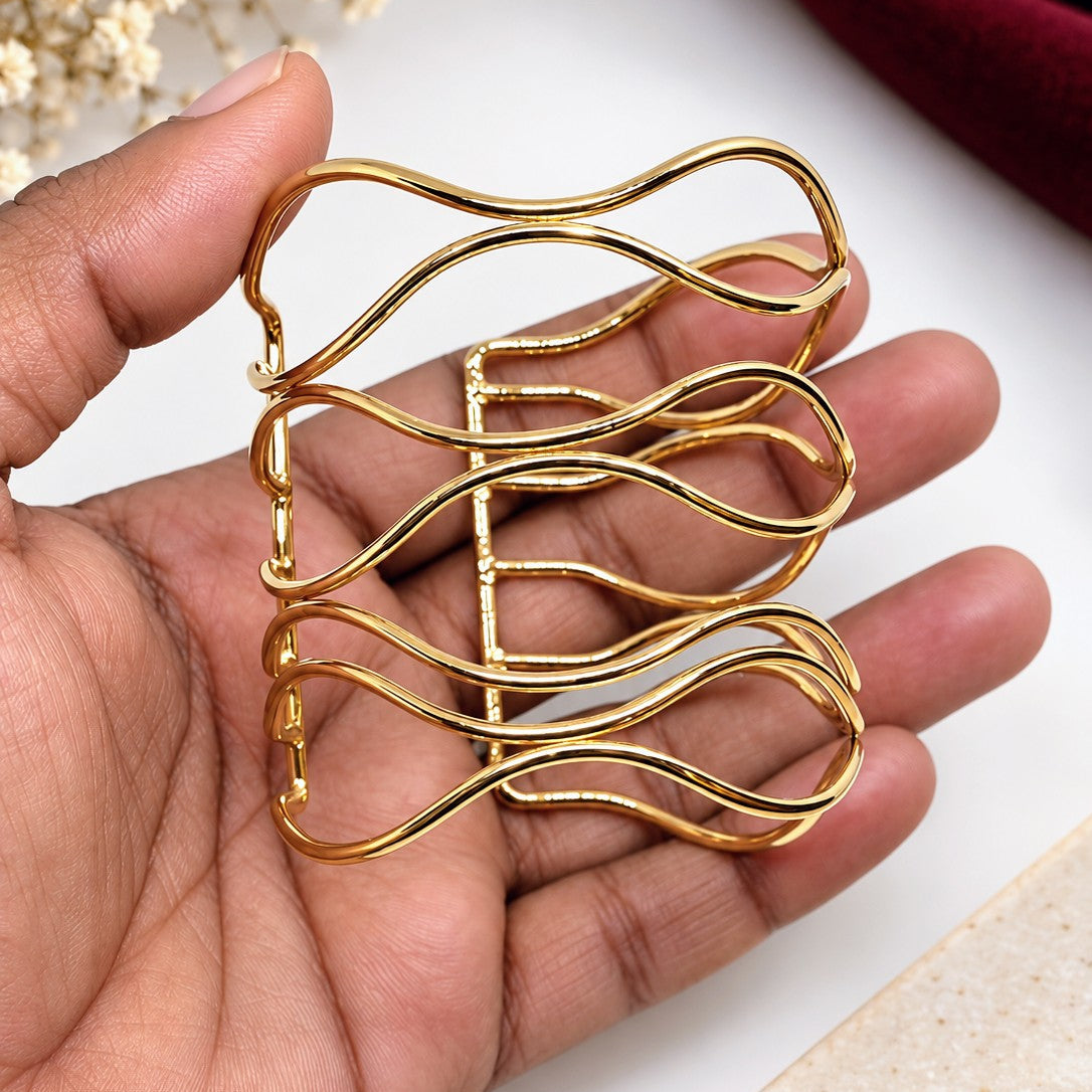 Wave Wire Cuff Bracelet