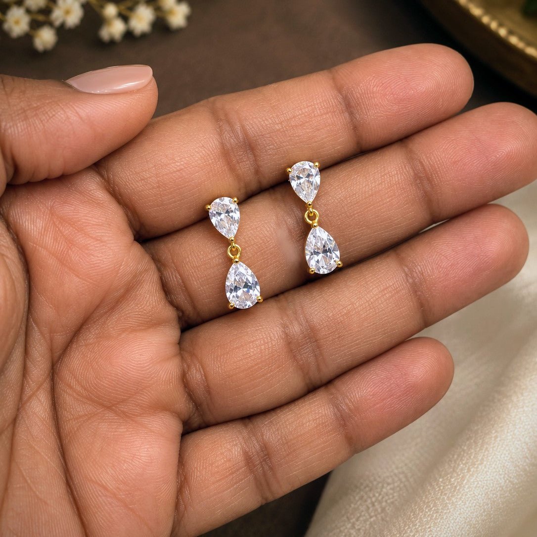 Double Teardrop Drop Earrings