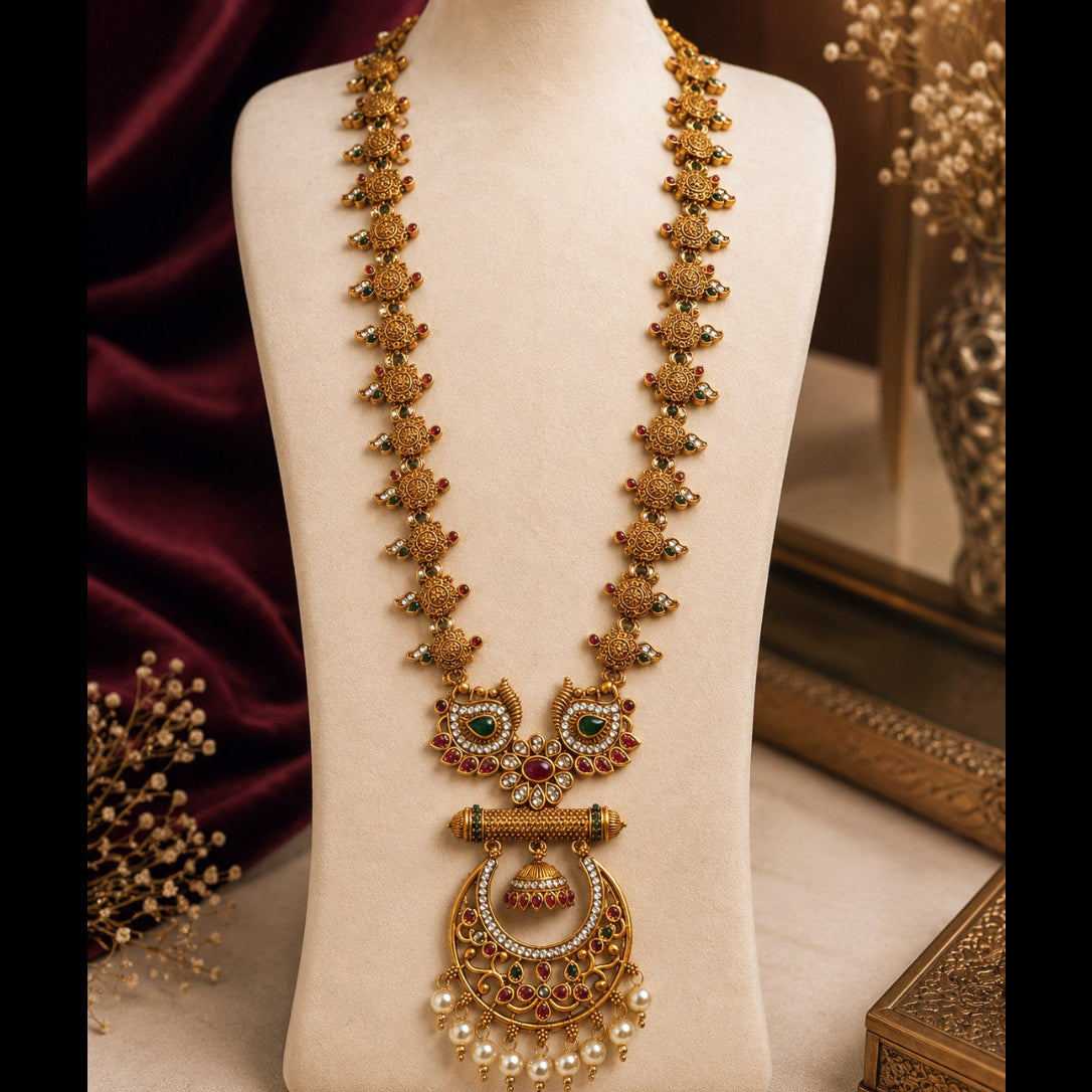 Crescent Jhumka Pendant Necklace