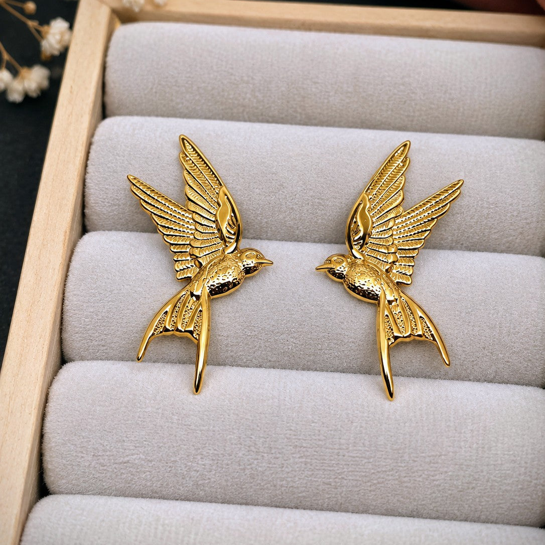 Flying Swallow Bird Earrings