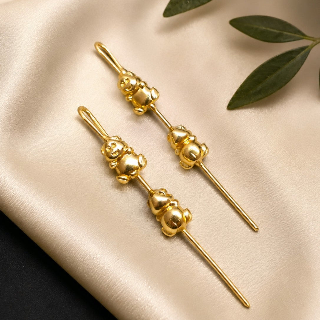 Bear Charm Cuff Earrings