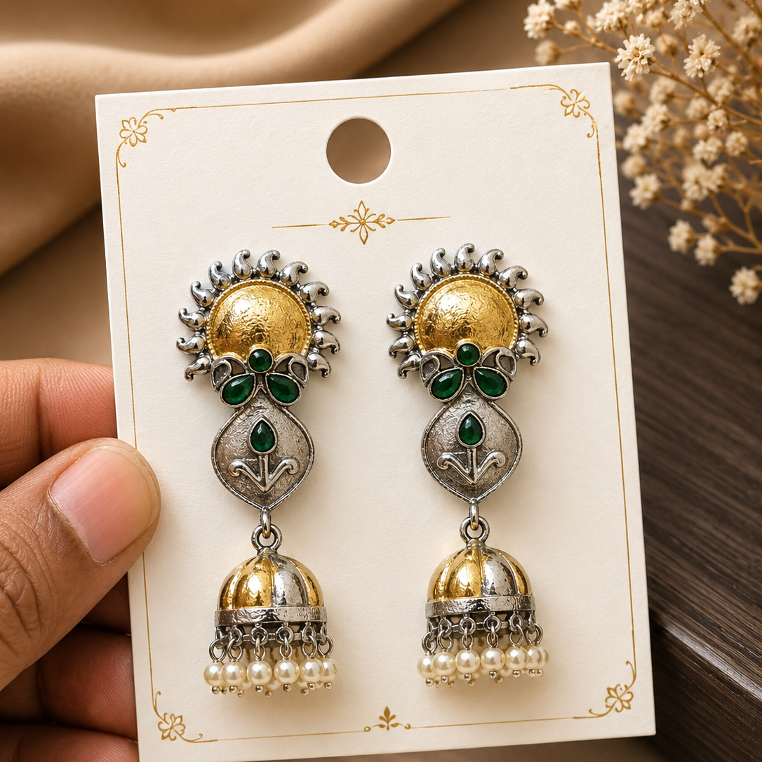 Sunburst Jhumka Earrings