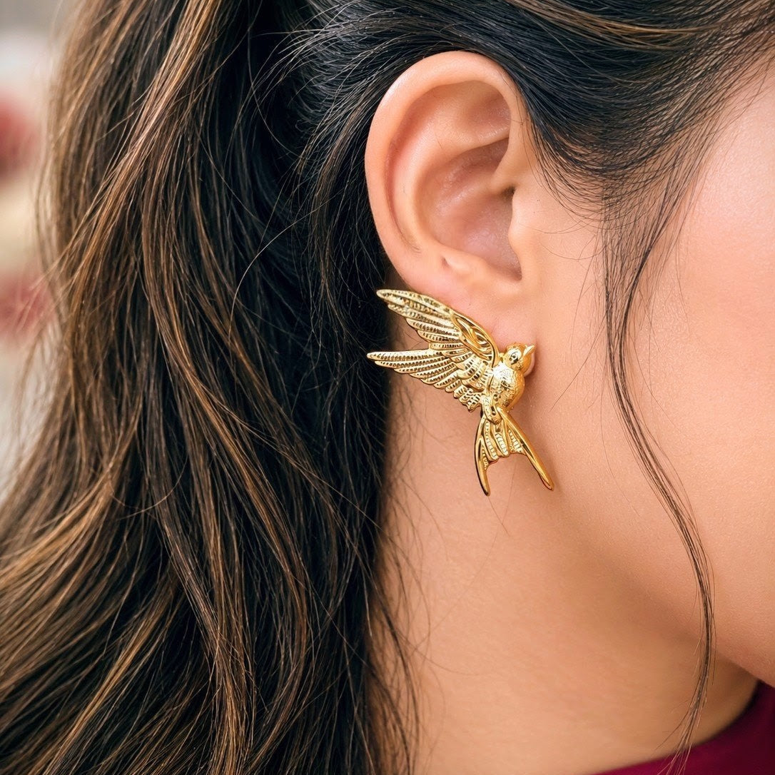 Flying Swallow Bird Earrings