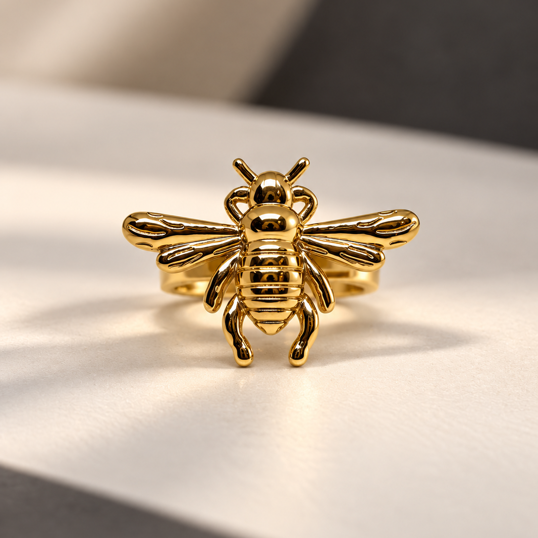 Honey Bee Adjustable Open Ring