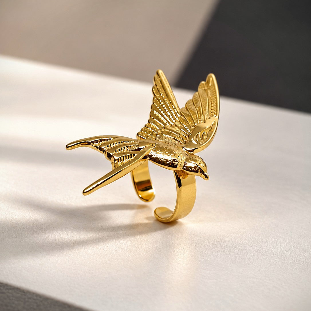 Raised Wing Swallow Cocktail Ring