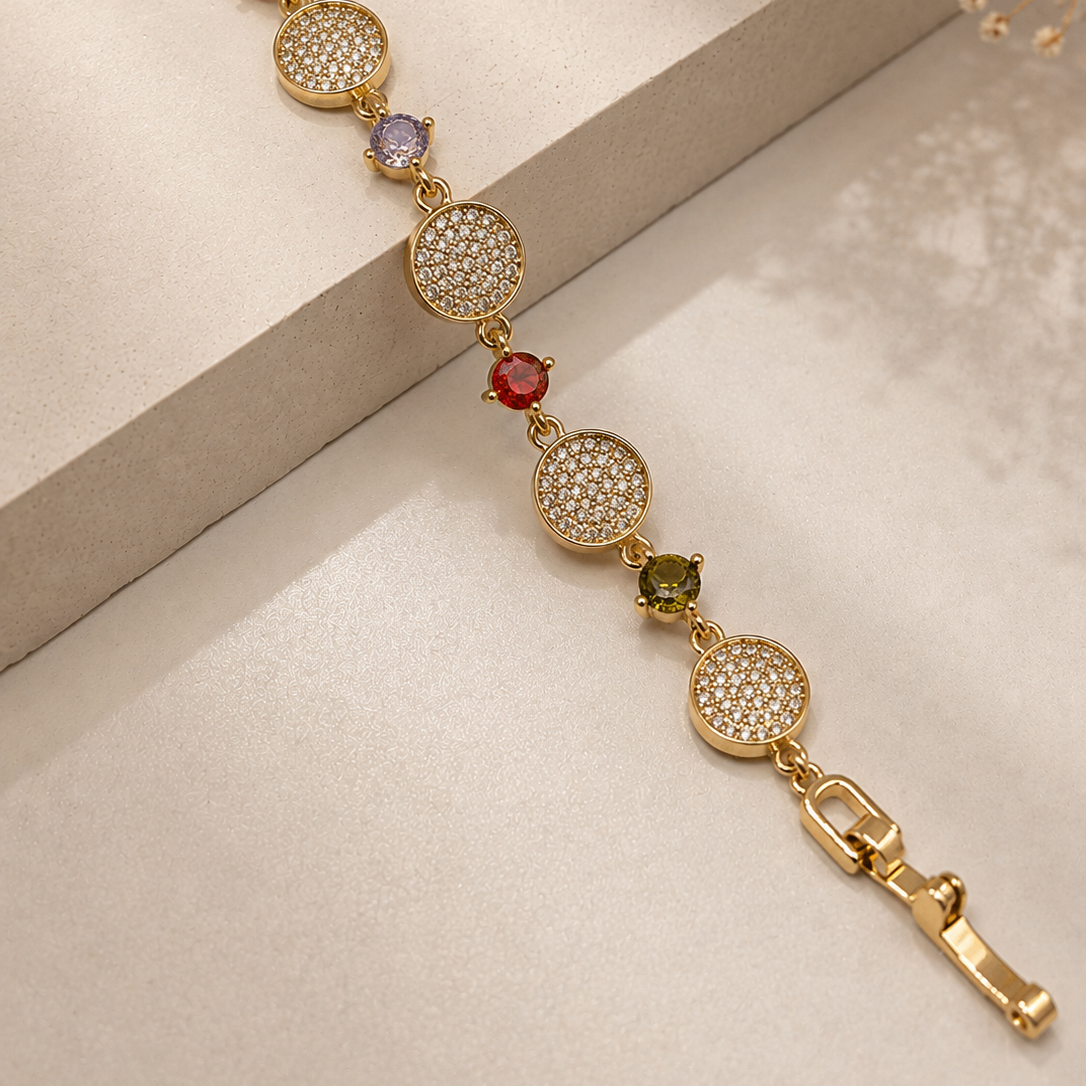 Rainbow Disc Bracelet