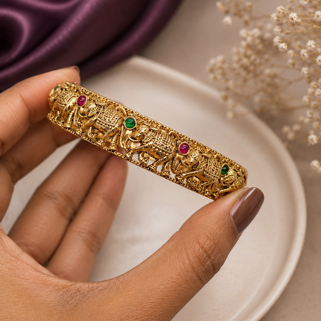 Elephant Motif Bangle Pair