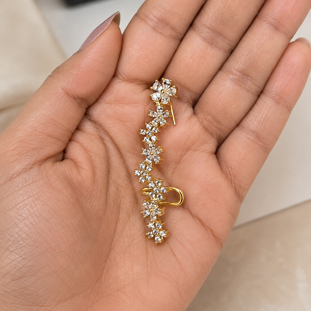 Floral Vine Cuff Earrings