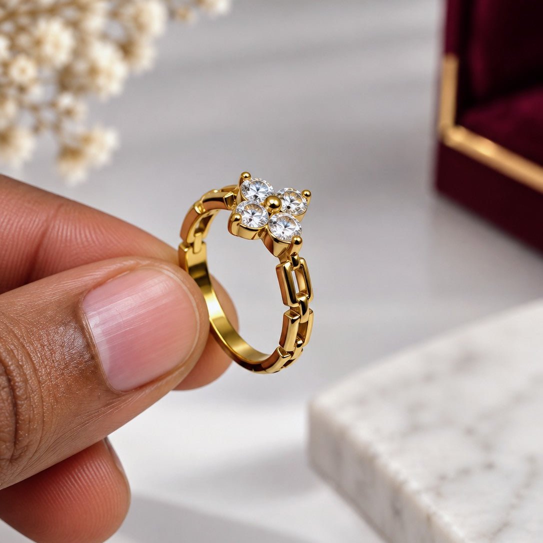 Four Stone Clover Ring