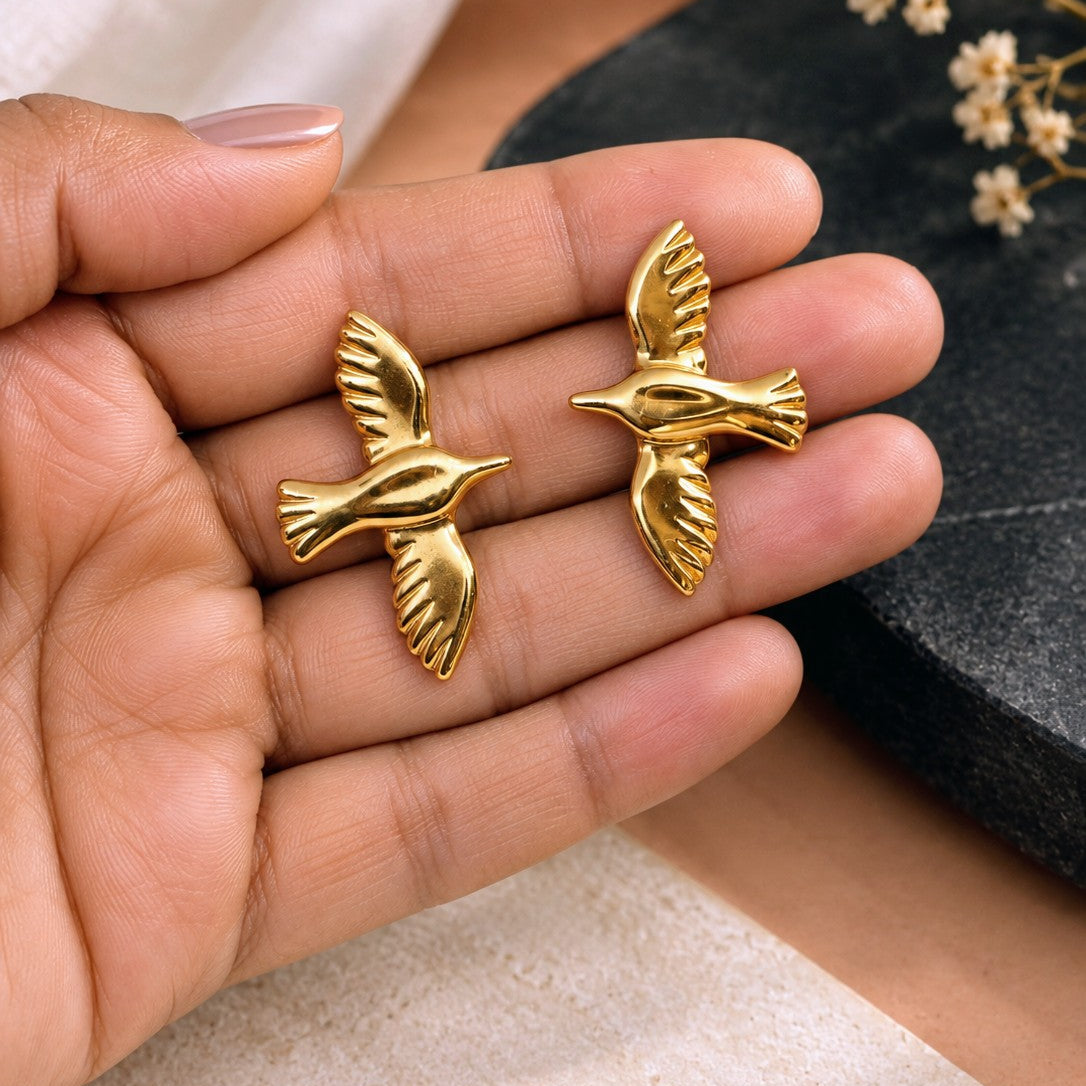 Flying Dove Stud Earrings