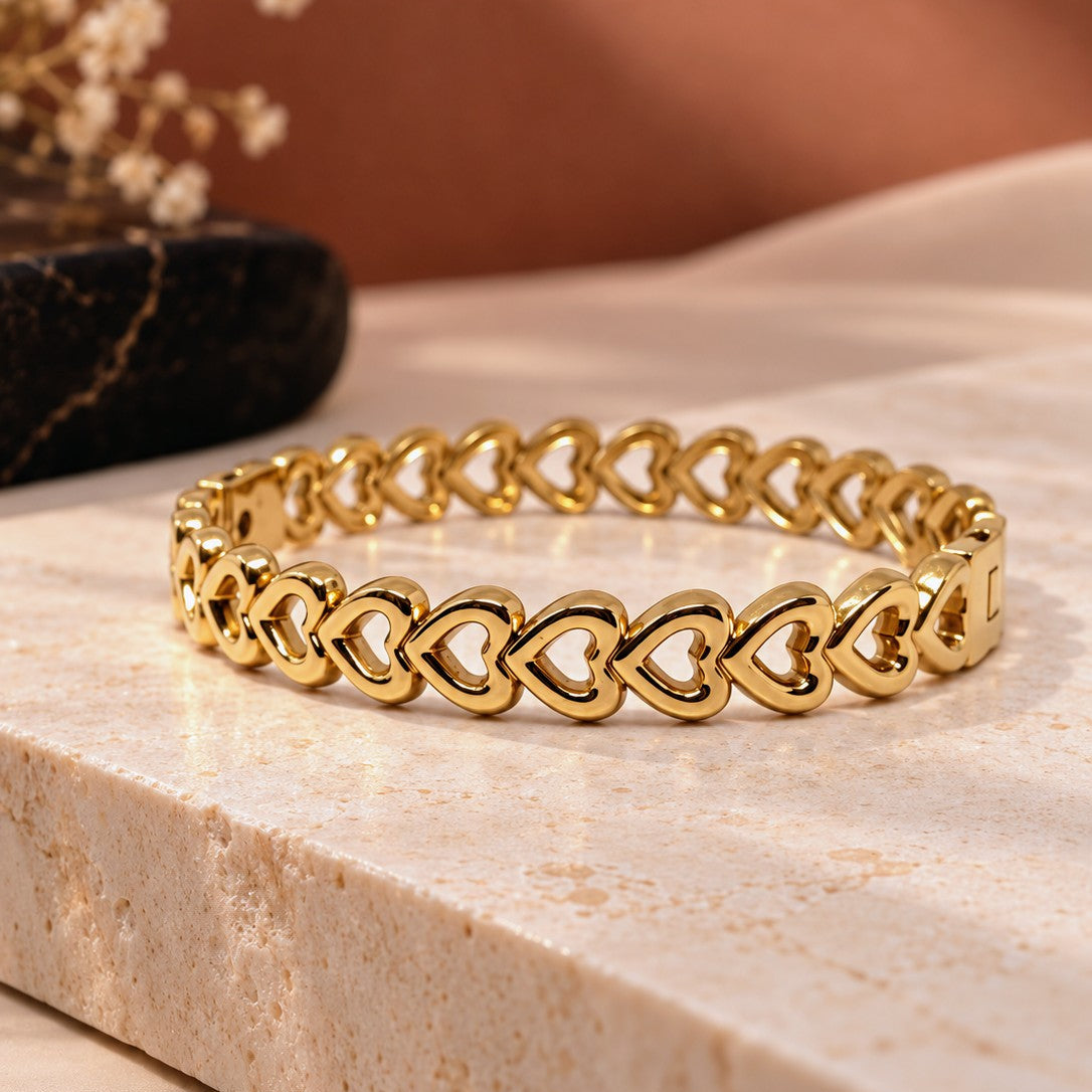 Open Heart Link Bracelet