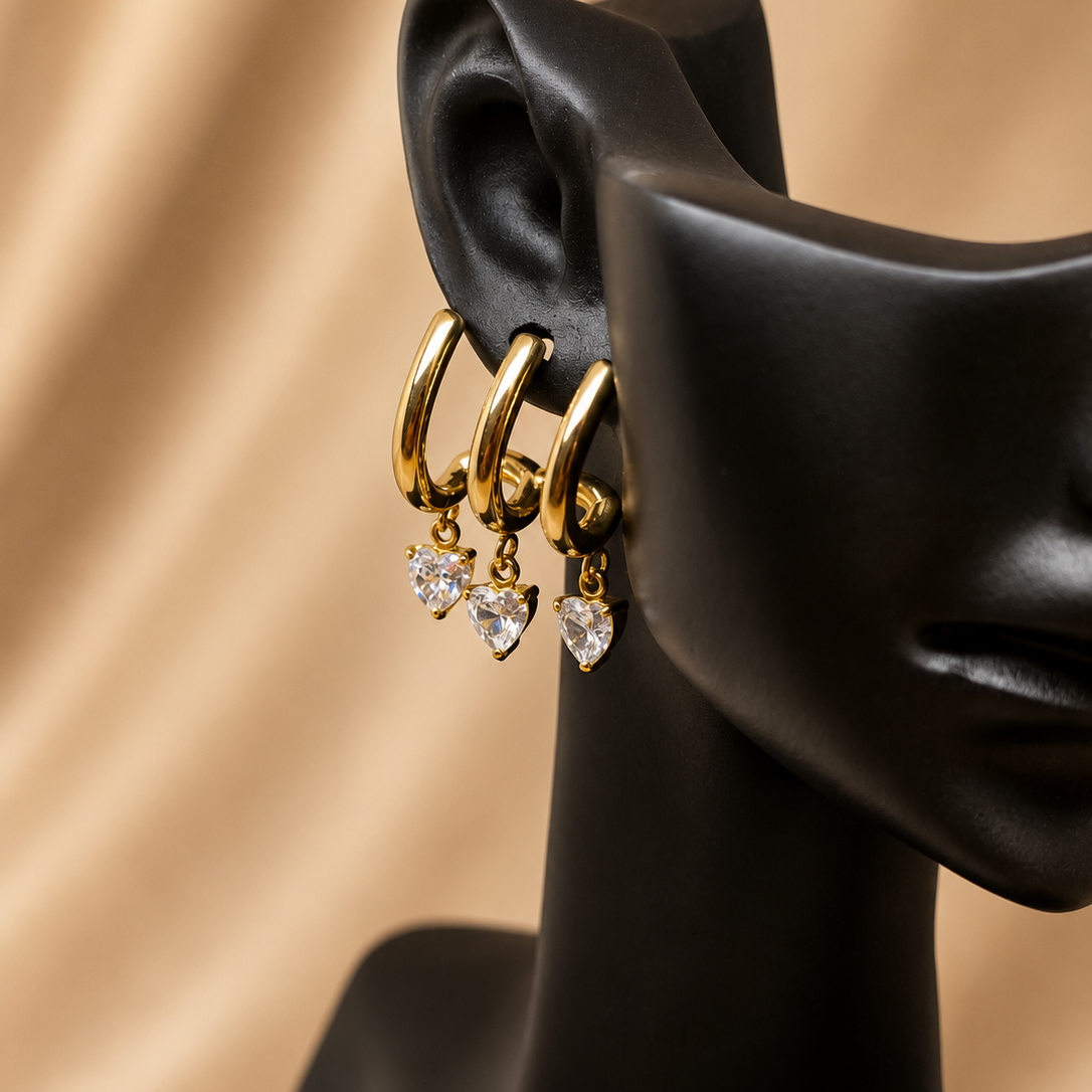 Heart Trio Earrings