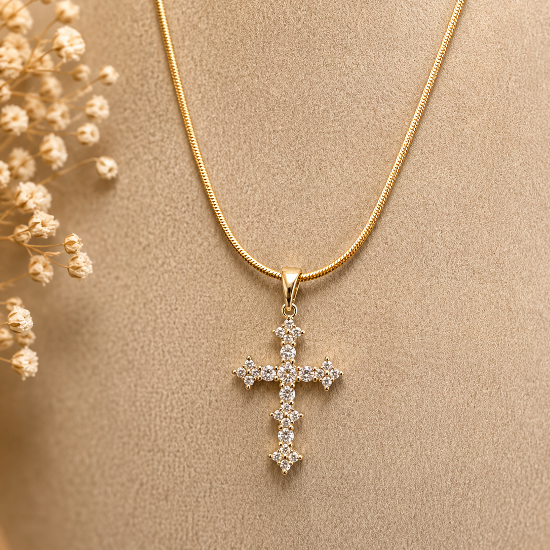 Pave Cross Necklace
