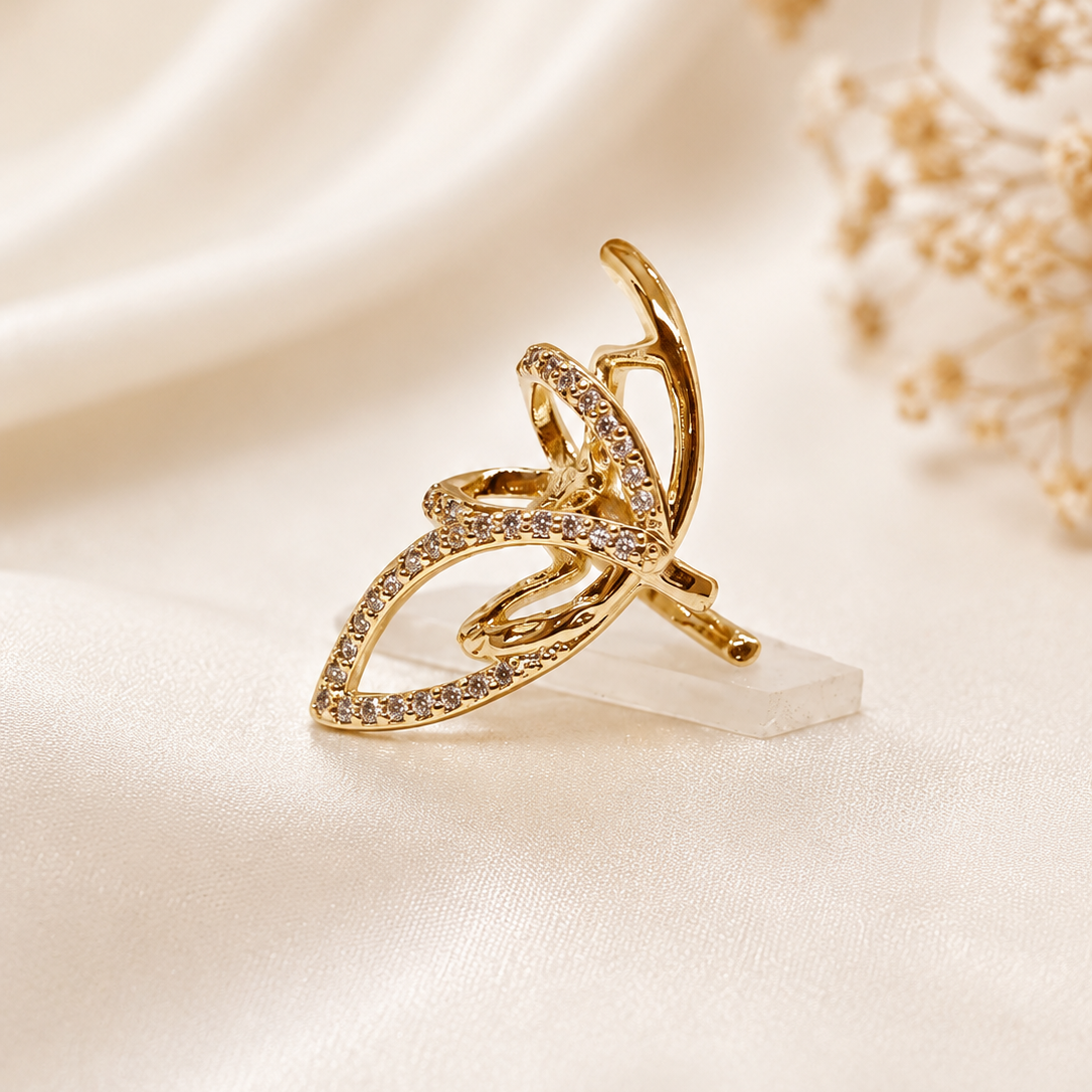 Pave Butterfly Cuff Earrings