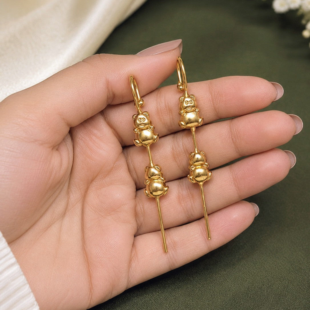 Bear Charm Cuff Earrings