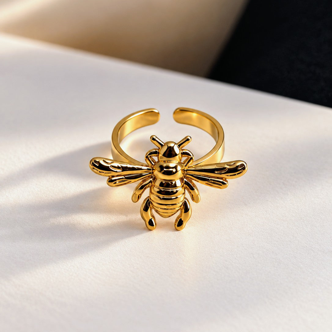 Honey Bee Adjustable Open Ring